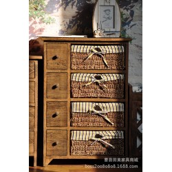 廠家批發出口~美式田園儲物家具收納柜~實木床頭柜客廳柜櫥柜子