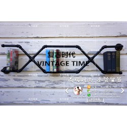 美式鄉村鐵藝家具工業水管復古創意個性書架墻上掛壁置物架裝飾架