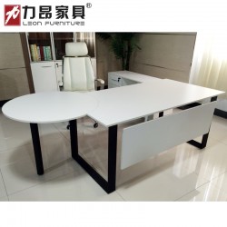 力昂辦公家具 時(shí)尚簡約經(jīng)理桌子白色大班臺 老板桌 主管桌 辦公桌