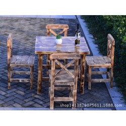 碳化靠椅 碳化桌椅 戶外休閑靠椅 可加工定制 實木家具 聚美家具