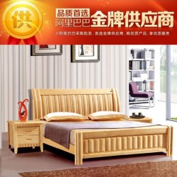 特價兒童床 簡約雙人實木床 臥室套房系列 1.81.5米進(jìn)口橡木床810