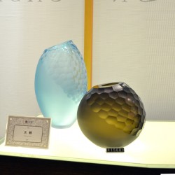 廠家直銷 純手工斜切口刻磨玻璃擺件家居彩色玻璃飾品 1115300001