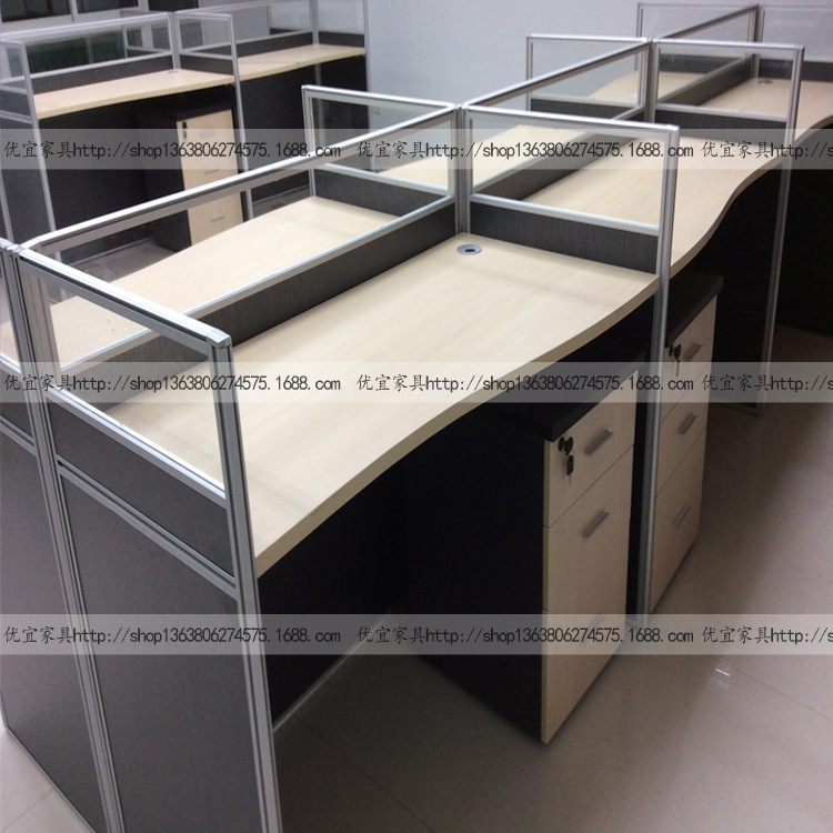 辦公家具廠 4人位職員桌 員工卡位 屏風工作位簡約現代