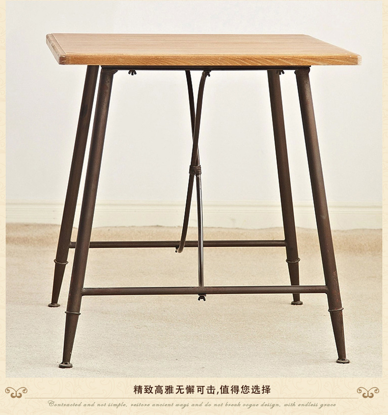 美式鄉村鐵藝防銹復古家具套裝 木質休閑餐桌椅套裝家具廠家定做