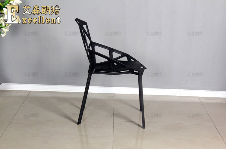 廠家批發簡約現代塑料椅子幾何鏤空椅時尚餐椅戶外休閑辦公接待椅