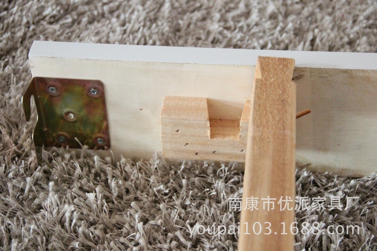 批發956#實木床 象牙白色實木床1.5 簡約烤漆1.8米休閑雙人實木床