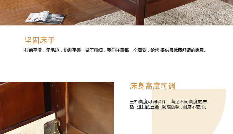 廠家直銷實木床 簡約1.8米橡木家具 特價臥室雙人床