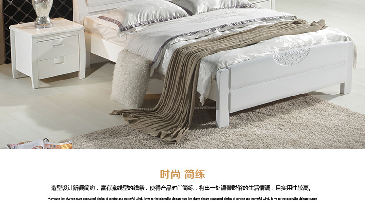 廠家直銷實木床 簡約1.8米橡木家具 特價臥室雙人床