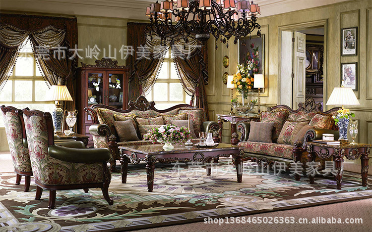 廠家直銷 批發(fā)家具 歐式實木真皮沙發(fā)組 美式真皮沙發(fā) 代理 加工