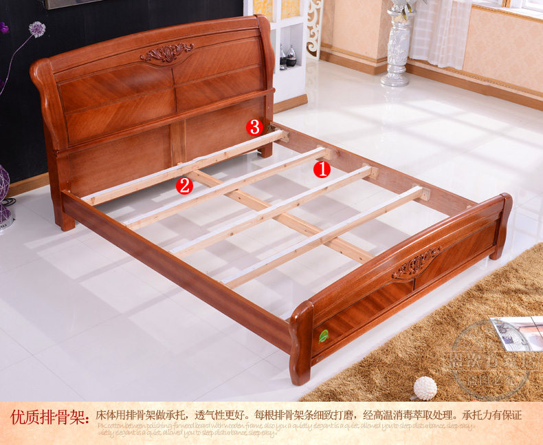 恩次方實木床1.8米雙人床1.5米小紅木床海棠木實木家具現(xiàn)貨直銷C9