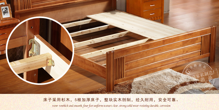 實木床 雙人床1.5/1.8M 高箱儲物床 橡木床特價包郵 廠家直銷